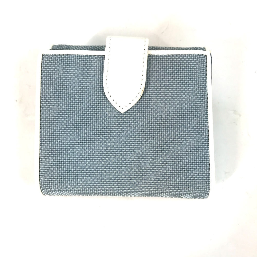 Dior Folded wallet Canvas / leather blue Bicolor logo W Hook Wallet  Women