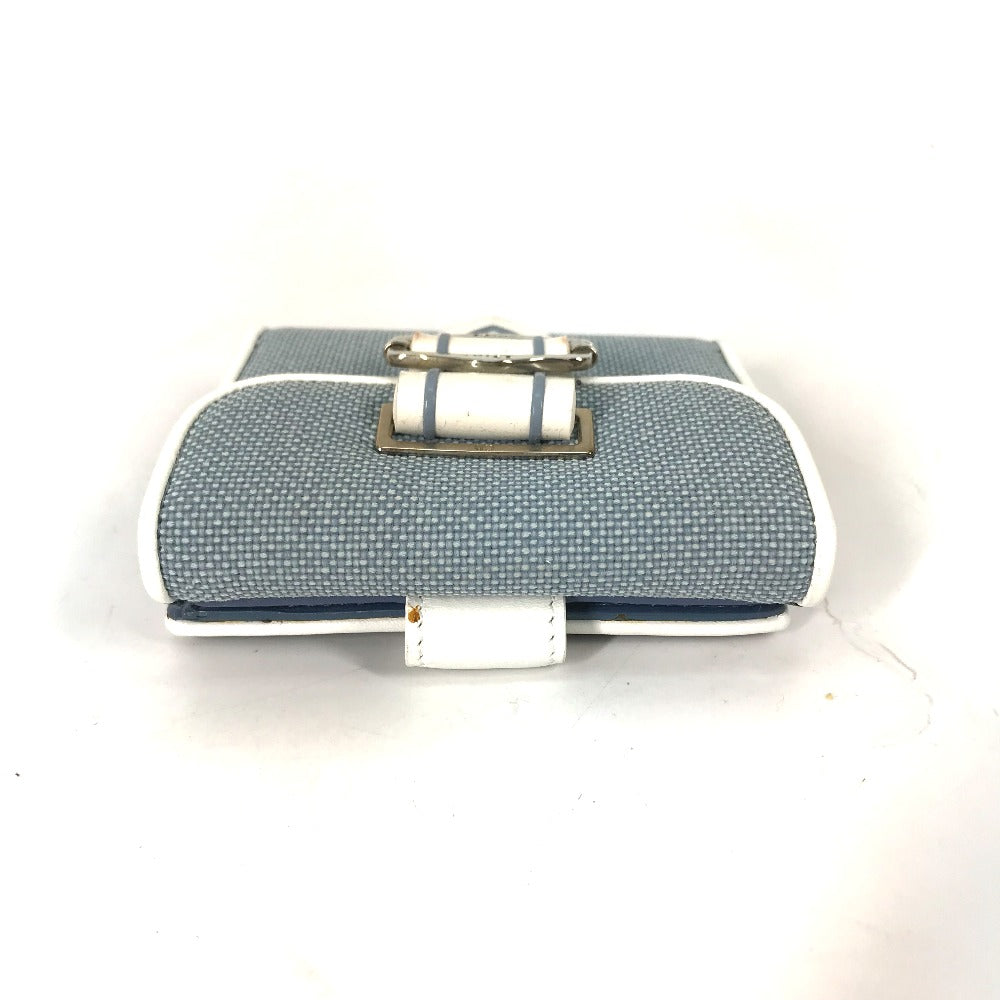 Dior Folded wallet Canvas / leather blue Bicolor logo W Hook Wallet  Women