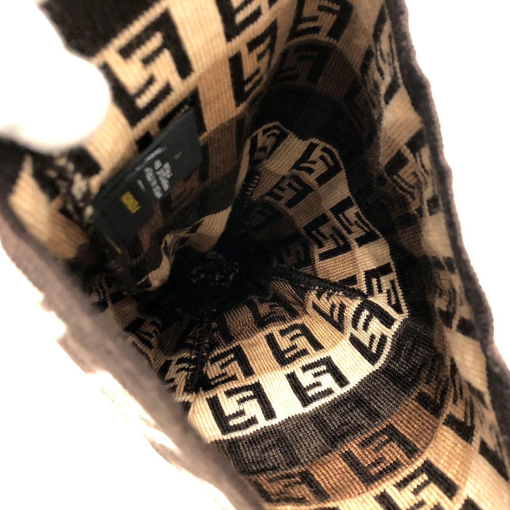 FENDI Knit hat wool Brown Zucchino Zucca Women