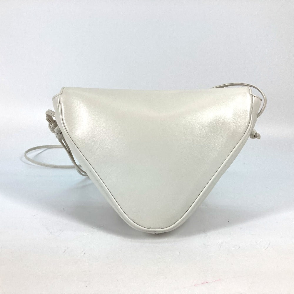 CELINE Shoulder Bag leather white Triangle logo triangle Women