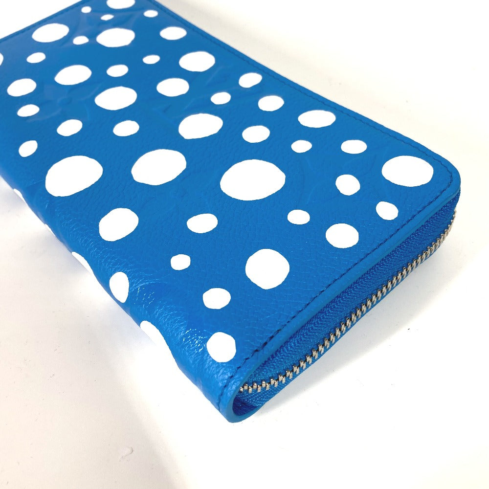 LOUIS VUITTON Long Wallet Purse M81954 Monogram Ann Platt Leather blue LVxYK Yayoi Kusama collaboration zippy wallet infinity dot mens