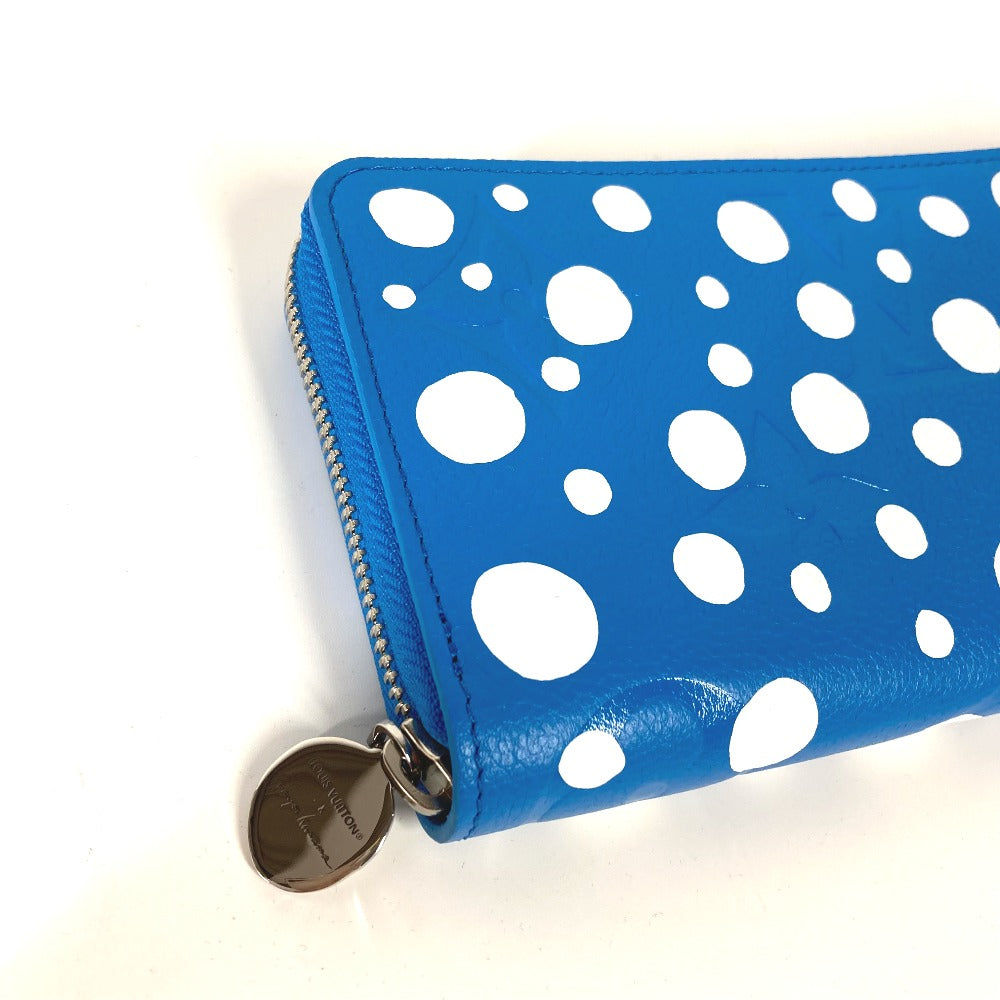 LOUIS VUITTON Long Wallet Purse M81954 Monogram Ann Platt Leather blue LVxYK Yayoi Kusama collaboration zippy wallet infinity dot mens