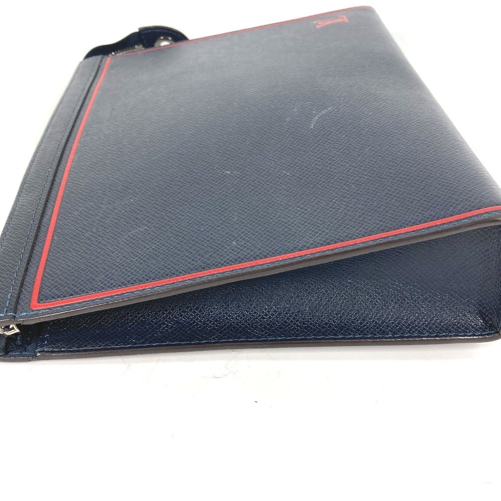 LOUIS VUITTON business bag Taiga Leather Navy Taiga Pochette Voyage mens