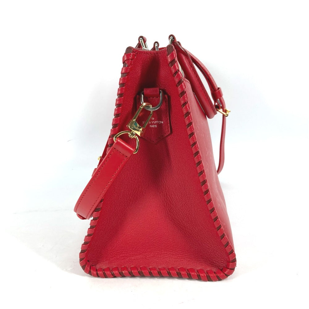 LOUIS VUITTON Shoulder Bag leather Red Monogram Very Zip Tote Women