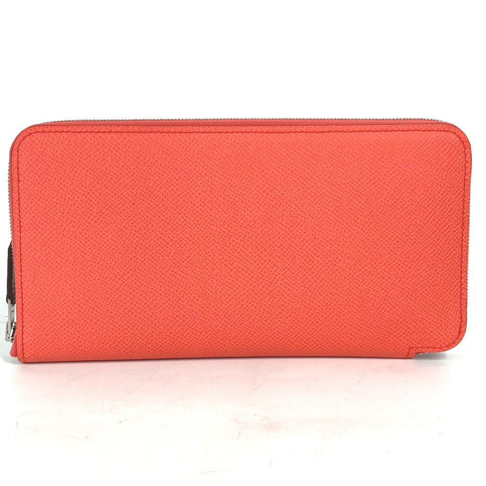 HERMES Long Wallet Purse Epsom pink Azap long silk in