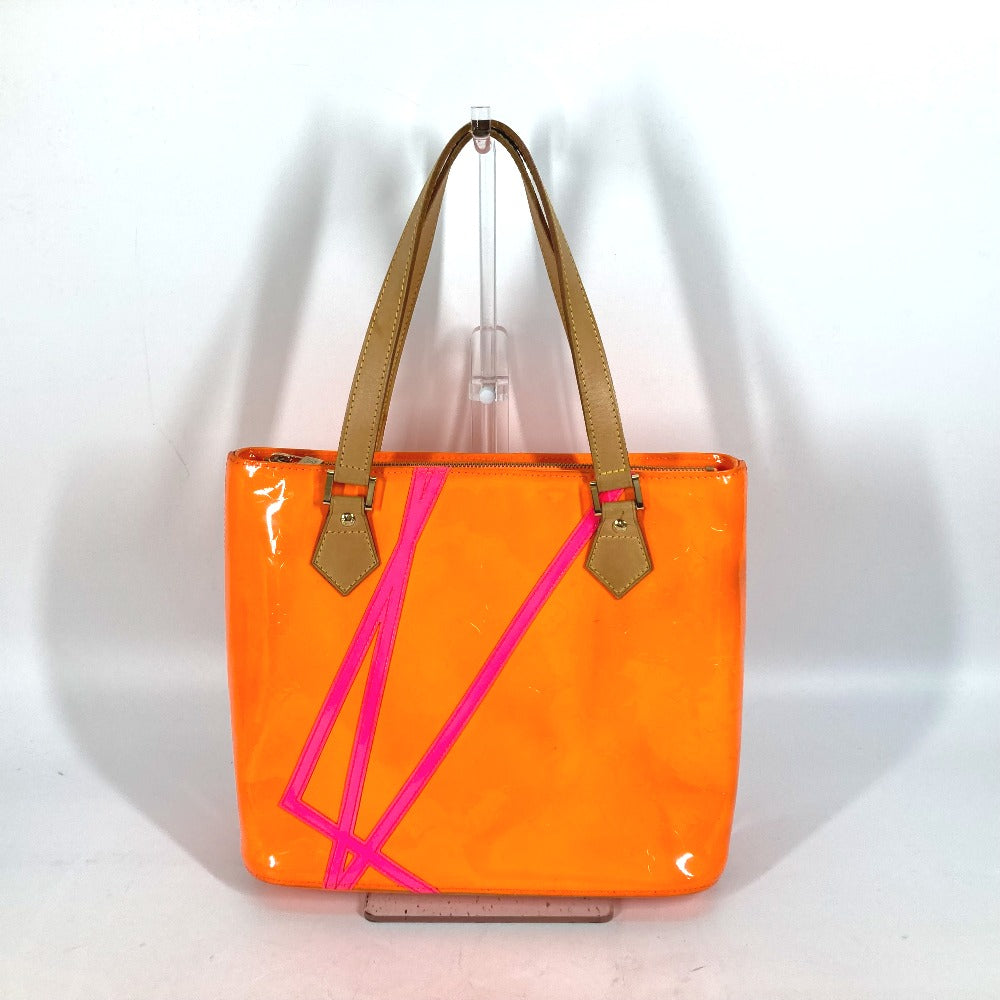 LOUIS VUITTON Shoulder Bag Monogram Vernis Canvas Orange Monogram Vernis Fluo Houston Women
