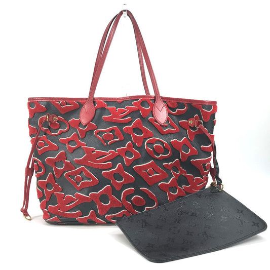 LOUIS VUITTON Tote Bag M45544 Monogram toughage canvas Red LVxUF Urs Fischer Neverfull MM