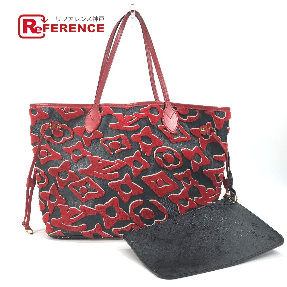 LOUIS VUITTON Tote Bag M45544 Monogram toughage canvas Red LVxUF Urs Fischer Neverfull MM