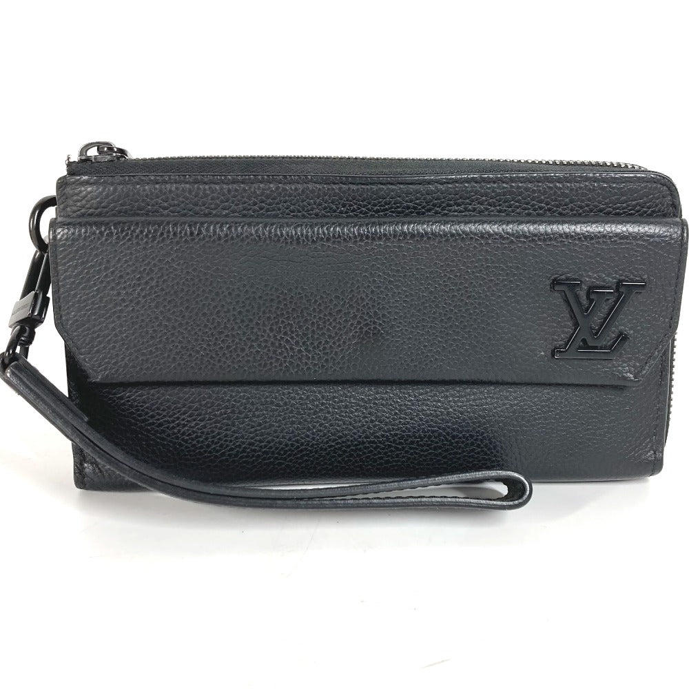 LOUIS VUITTON Long Wallet Purse M69831 Grain leather black Aerogram Zippy wallet mens