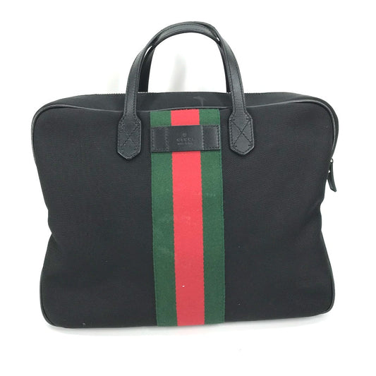 GUCCI Tote Bag 630922 Leather / canvas black Sherry line Business bag Women
