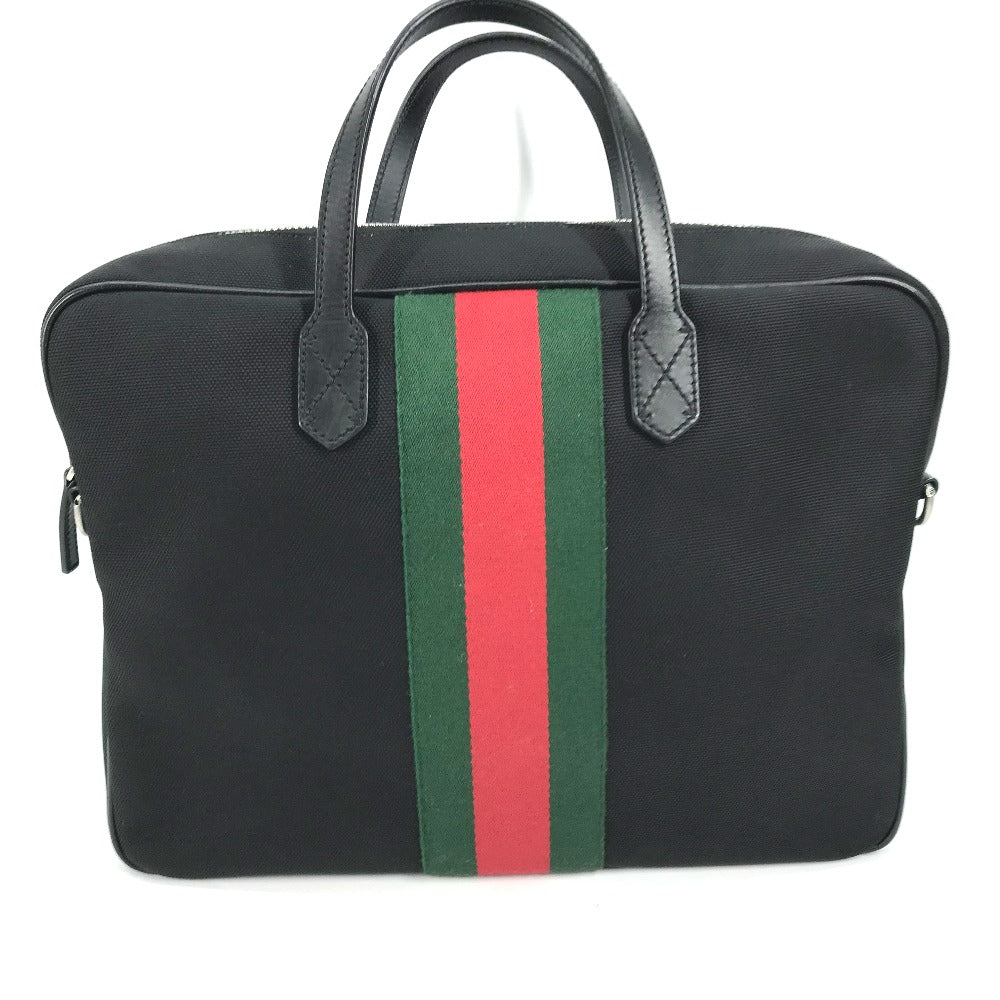 GUCCI Tote Bag 630922 Leather / canvas black Sherry line Business bag Women Used