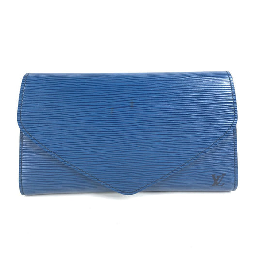 LOUIS VUITTON Clutch bag Epi Leather blue Epi Art deco Women