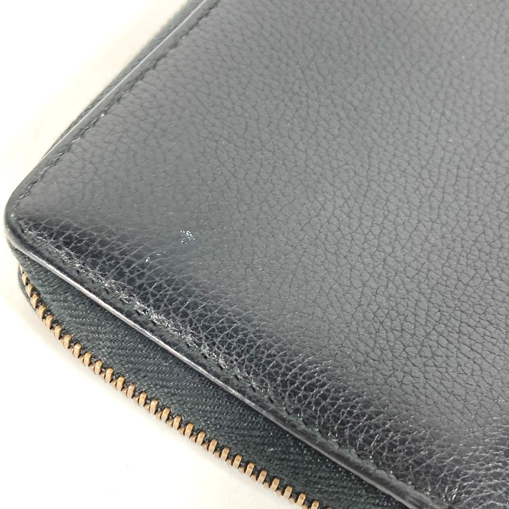 GUCCI Long Wallet Purse 496317 leather black logo mens