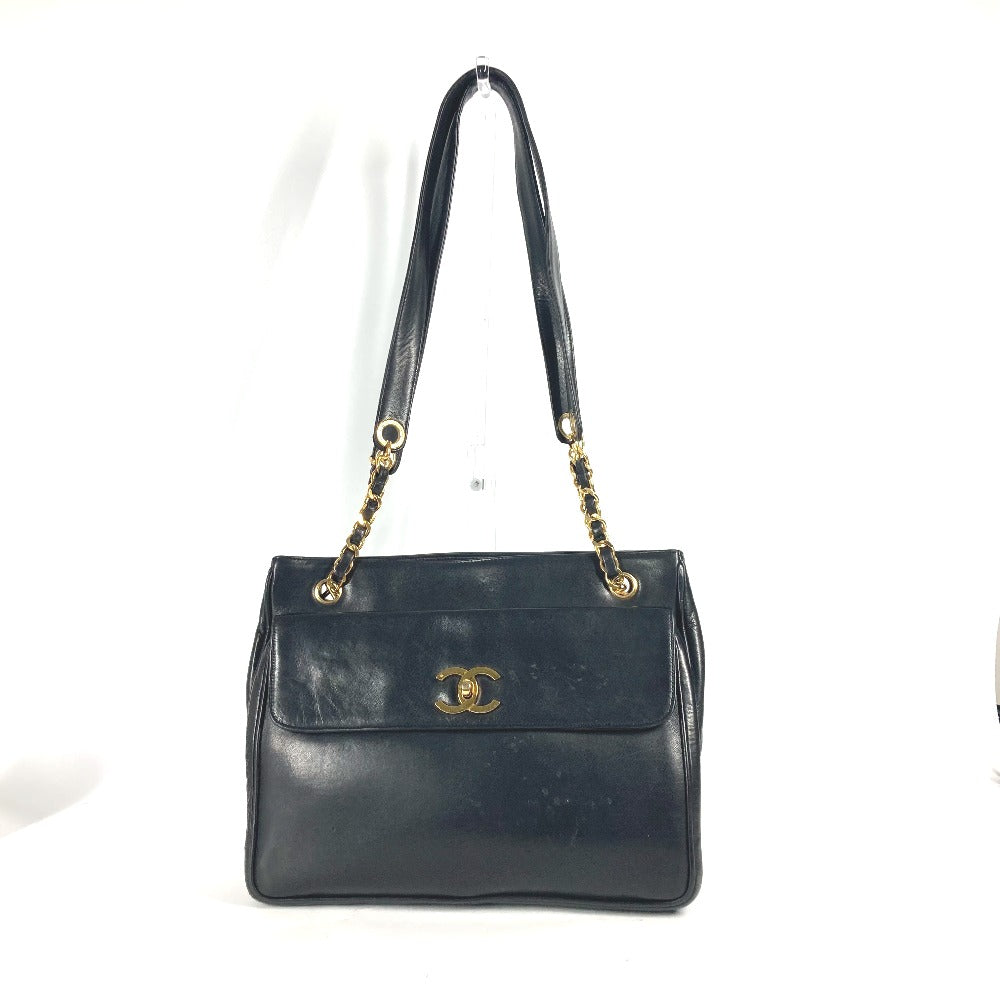 CHANEL Shoulder Bag lambskin black vintage CC COCO Mark Women