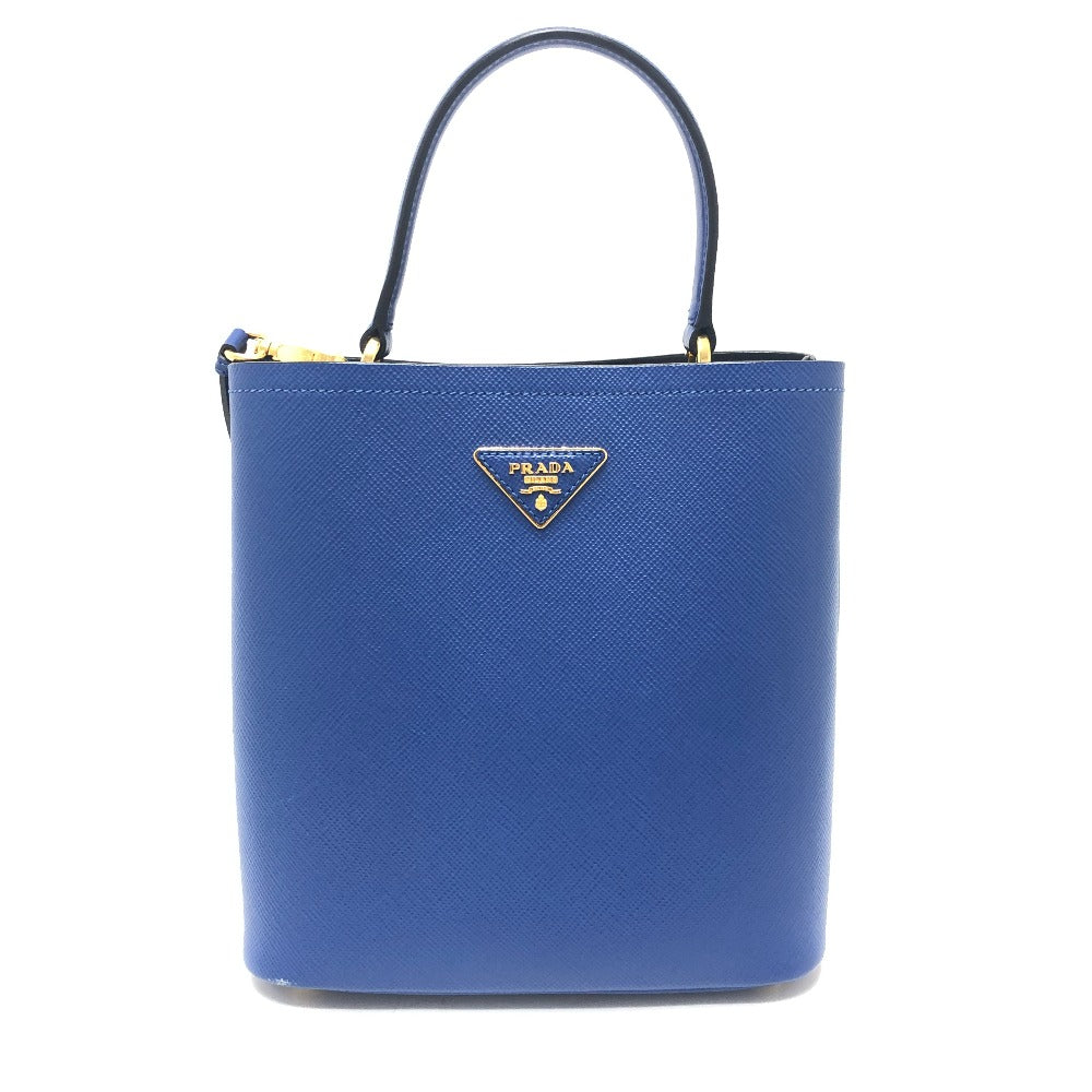 PRADA Tote Bag 1BA212 saffiano leather blue Panniers