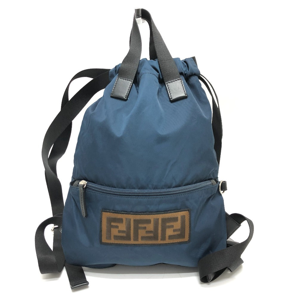 FENDI Backpack 8BZ045 Nylon Navy Zucca logo unisex(Unisex)