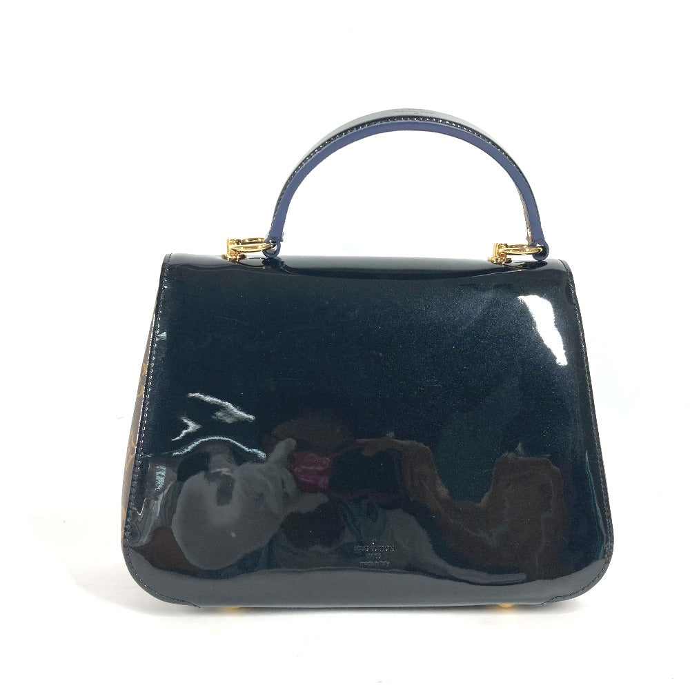 LOUIS VUITTON Handbag Patent Leather, Monogram Canvas black Monogram Cherry wood PM Women