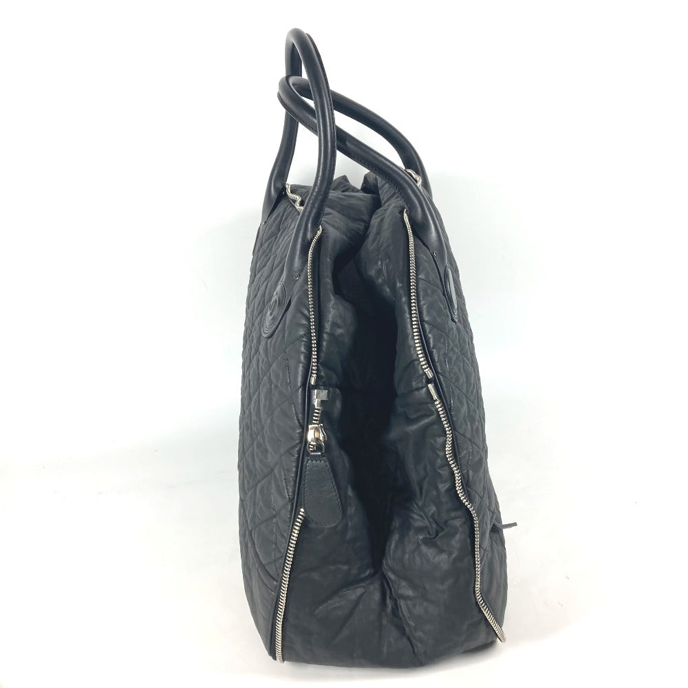 CHANEL Boston Duffel bag Coated canvas black Travel bag CC COCO Mark Matelasse Quilting