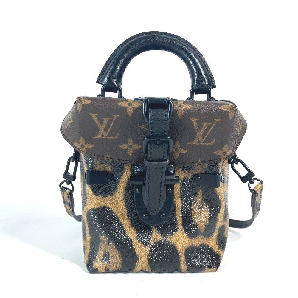 LOUIS VUITTON Vanity bag M43001 canvas Brown Monogram Reverse Leopard Camera box Women