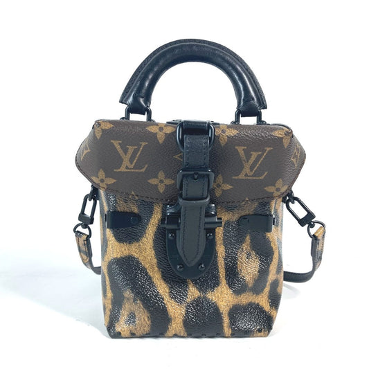 LOUIS VUITTON Vanity bag M43001 canvas Brown Monogram Reverse Leopard Camera box Women