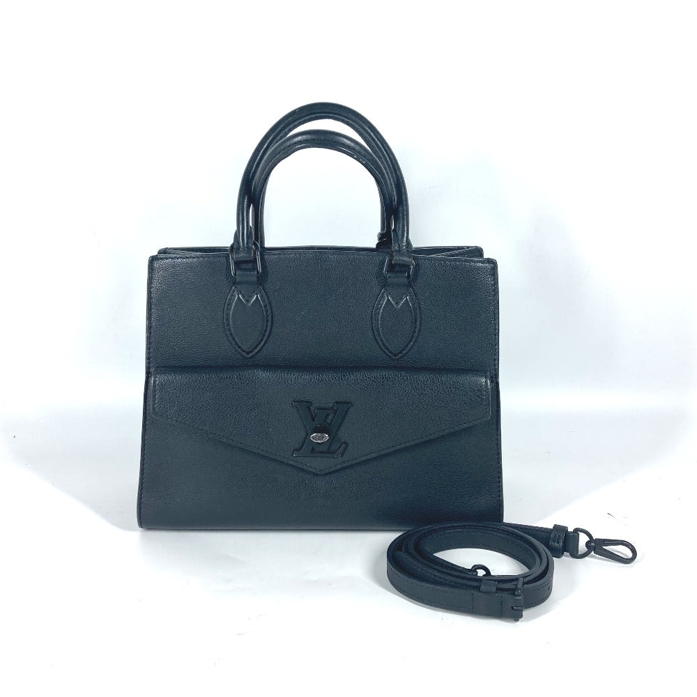 LOUIS VUITTON Handbag M55845 Grain Calfskin Leather black Tote Bag Shoulder Bag Rock Me Tote PM Women
