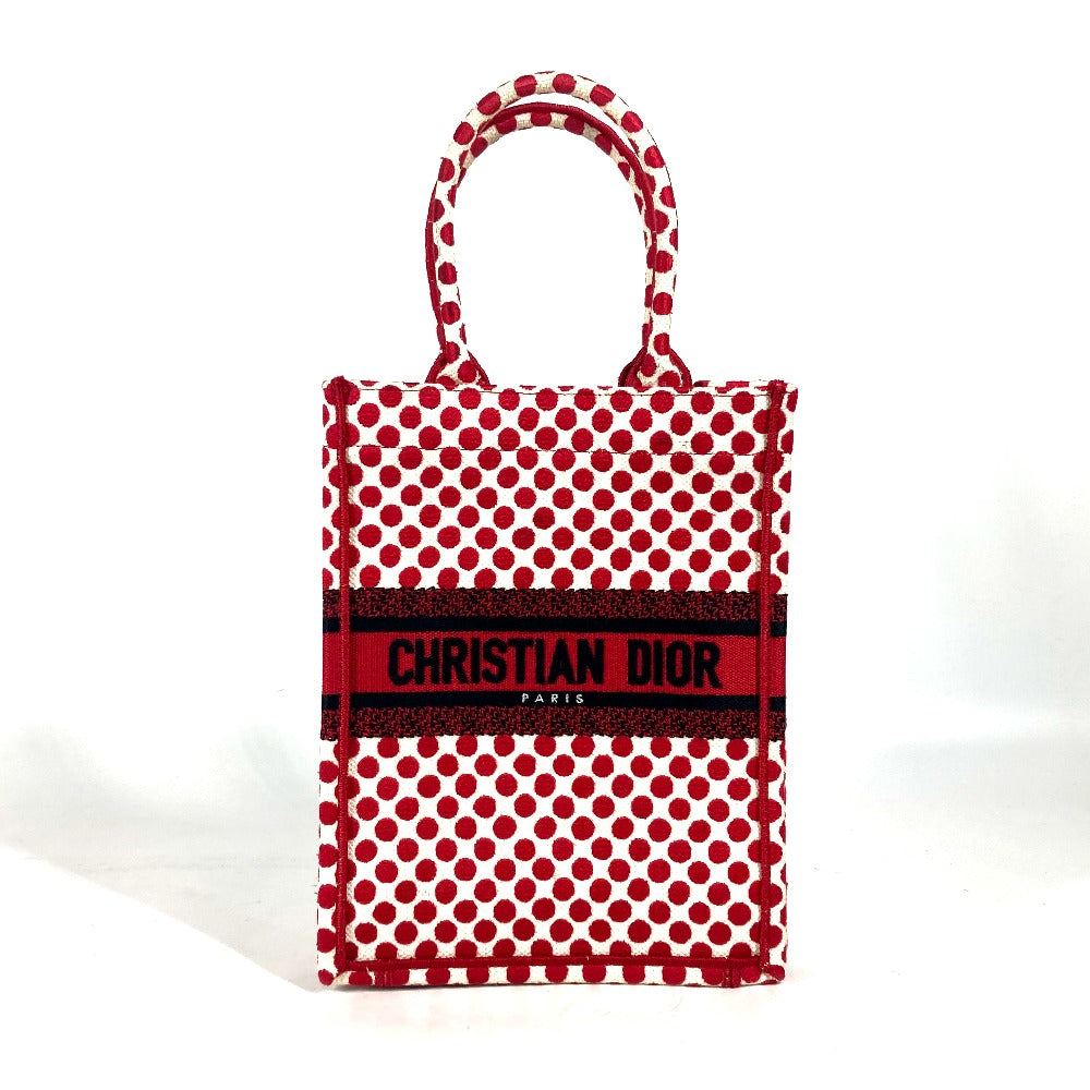 Dior Handbag canvas Red DIORAMOUR Dior Amour Bar Tikal Book Tote Women