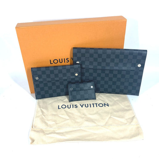 LOUIS VUITTON Clutch bag Damier Grafitto Canvas black Damier Grafitte Alpha triple pouch