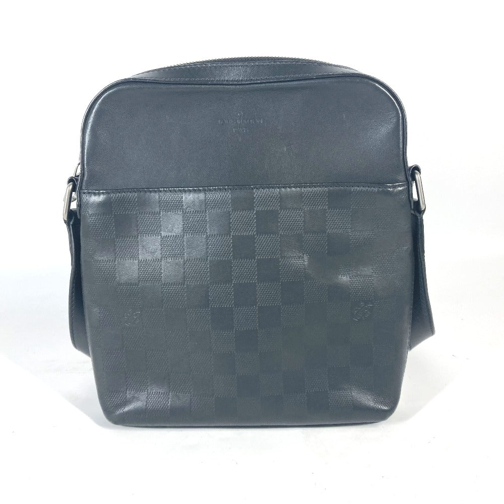 LOUIS VUITTON Shoulder Bag N23355 Damier Anfini Leather black Damier Anfini Pochette District mens