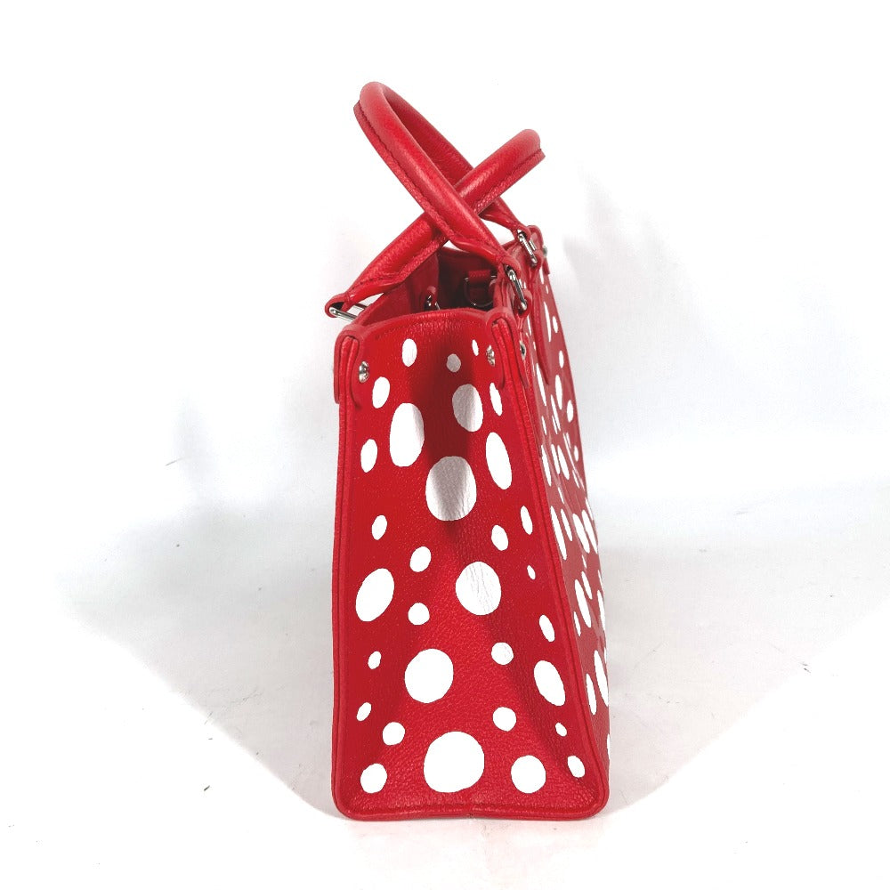 LOUIS VUITTON Handbag M46412 Monogram Ann Platt Leather Red Kusama Yayoi Collaboration LV x YK On the Go PM Women