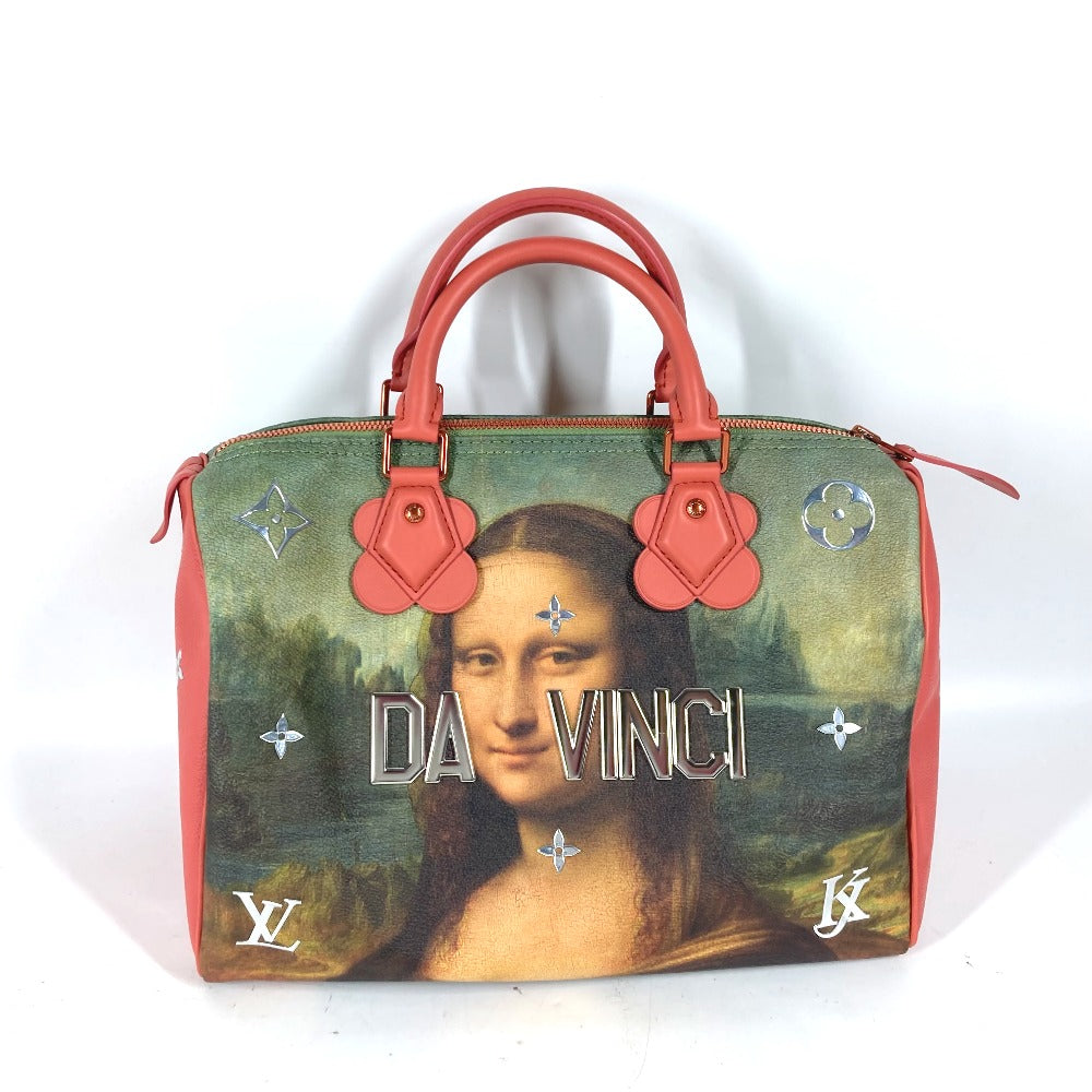 LOUIS VUITTON Handbag M43372 Leather / PVC pink Masters collection Speedy 30 Mona Lisa Women