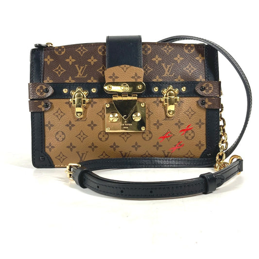 LOUIS VUITTON Shoulder Bag M43596 Monogram reverse canvas beige Monogram reverse Trunk clutch Women