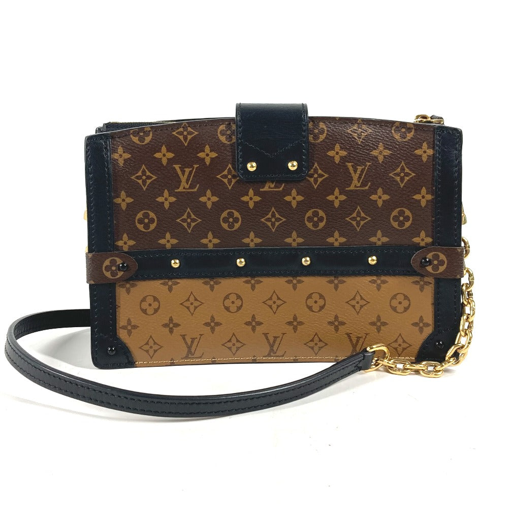LOUIS VUITTON Shoulder Bag M43596 Monogram reverse canvas beige Monogram reverse Trunk clutch Women
