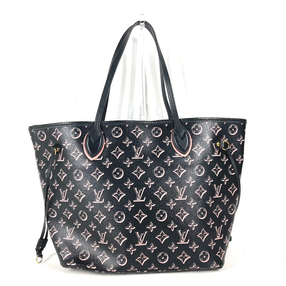 LOUIS VUITTON Shoulder Bag M46137 Leather / coated canvas black Monogram Neverfull MM Women