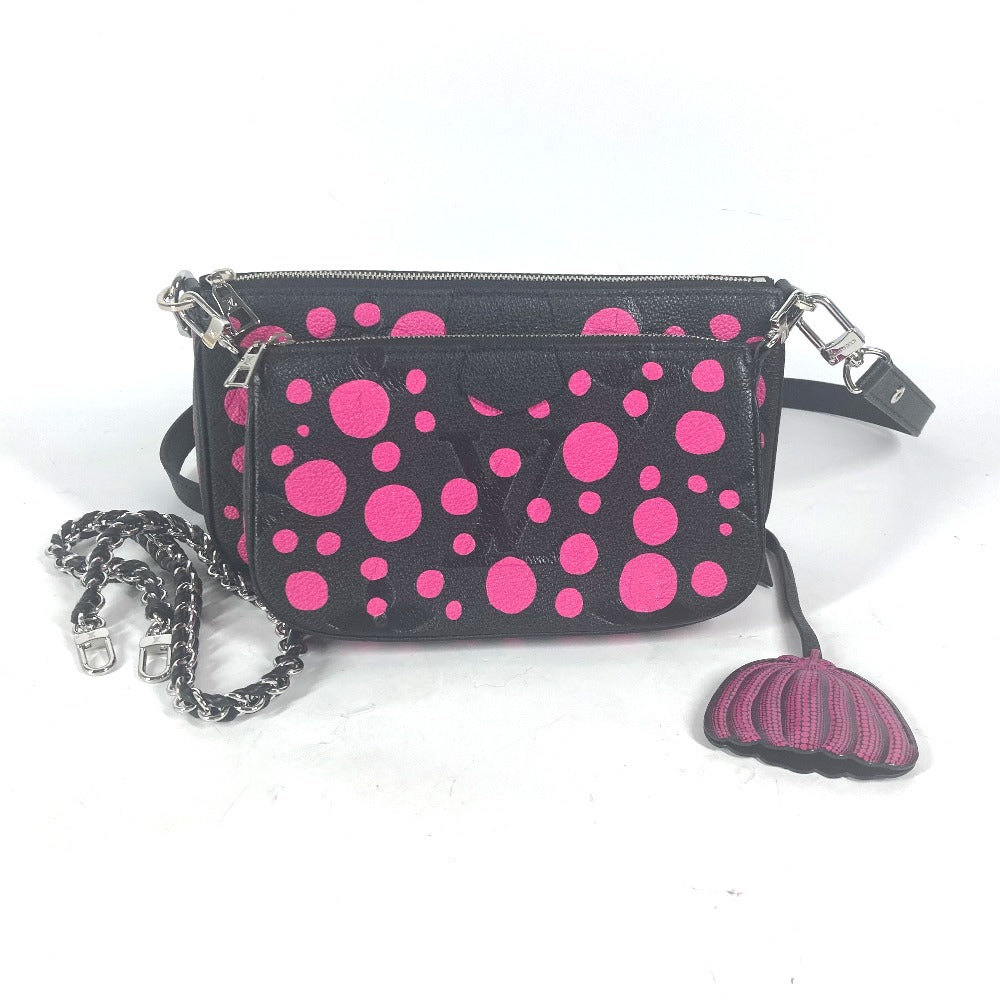 LOUIS VUITTON Shoulder Bag M46421 Monogram Ann Platt Leather black Monogram Empreinte Yayoi Kusama LV Ã YK Multi Pochette Accessories