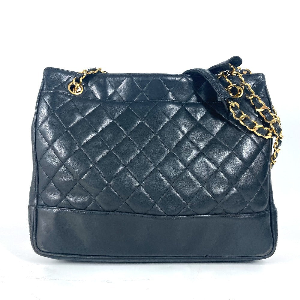 CHANEL Shoulder Bag lambskin black vintage Matelasse quilting CC COCO Mark logo