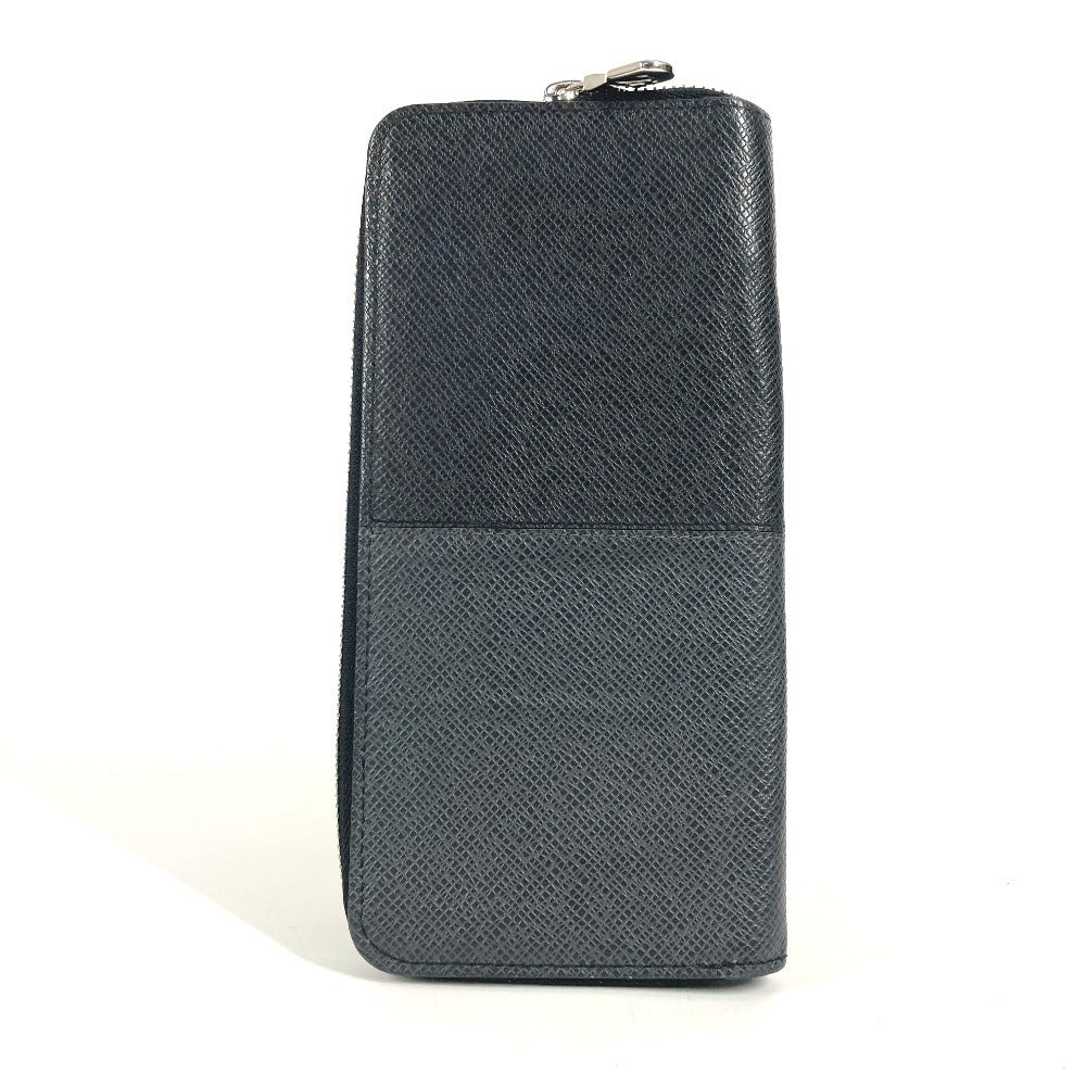 LOUIS VUITTON Long Wallet Purse M30731 Taiga Leather black Taiga Trio Color Zippy Wallet Vertical unisex(Unisex)
