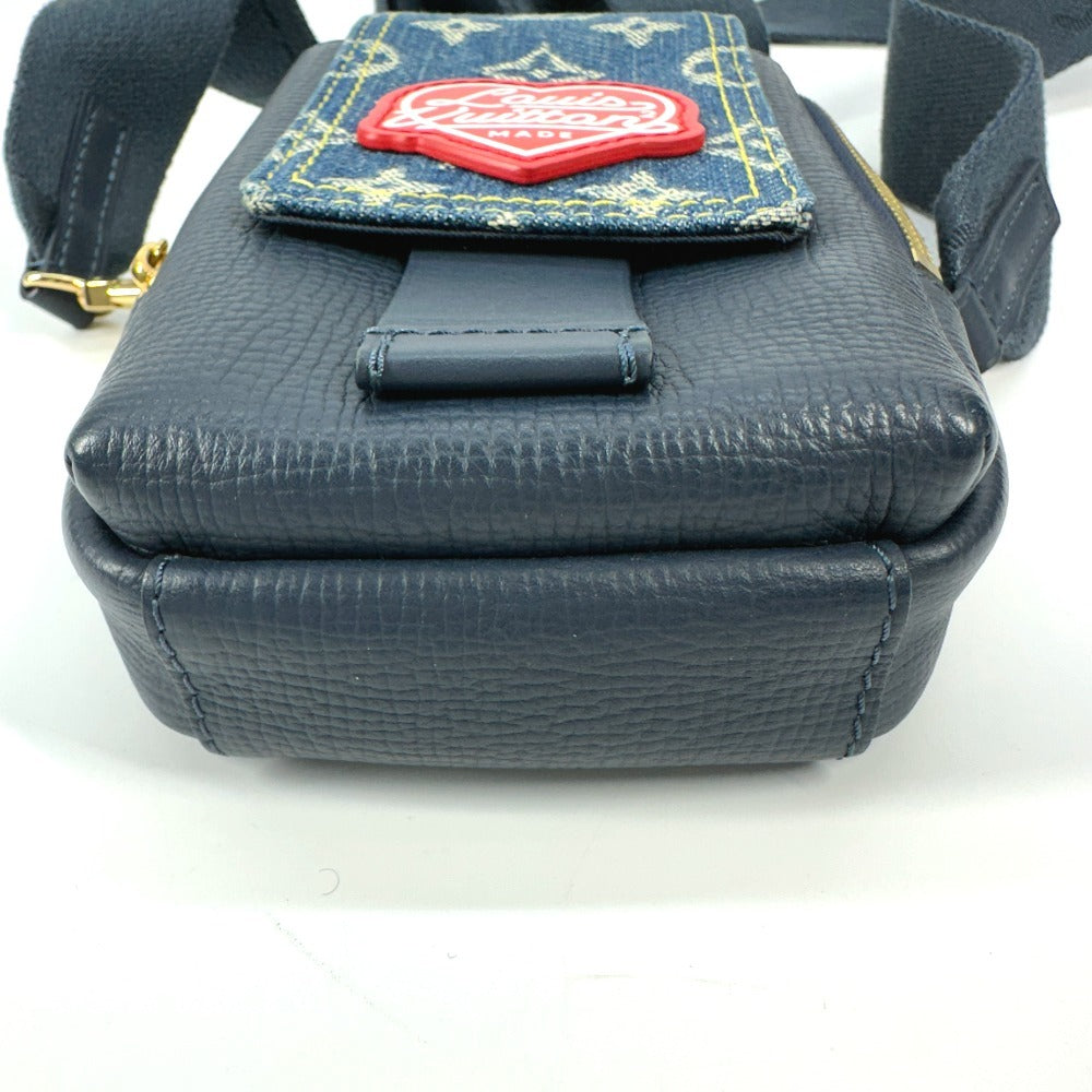LOUIS VUITTON Shoulder Bag M81060 Denim, Leather blue Monogram denim NIGO collaboration Double phone pouch unisex(Unisex)