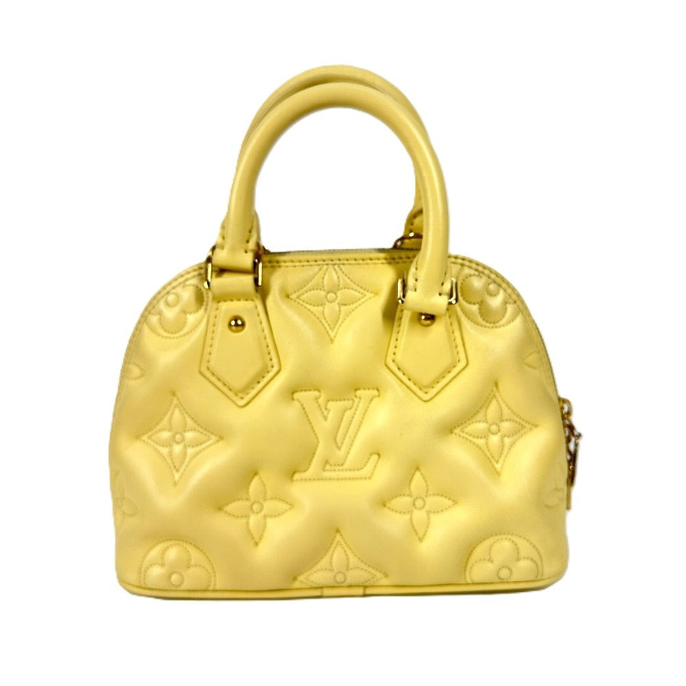 LOUIS VUITTON Shoulder Bag M59821 leather yellow Soft Bubble Gram Alma Soft BB Women