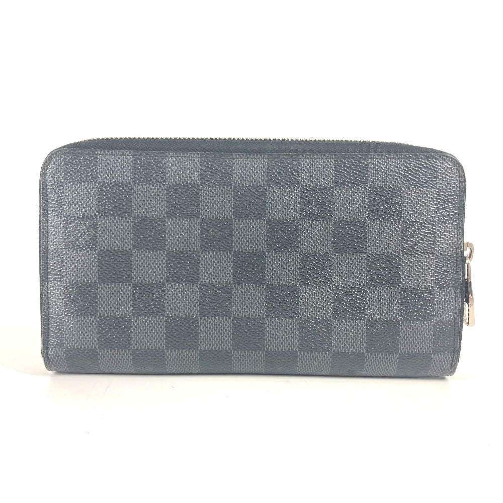LOUIS VUITTON Long Wallet Purse N63077 Damier Grafitto Canvas black Damier Grafitte Zippy Organizer unisex(Unisex)