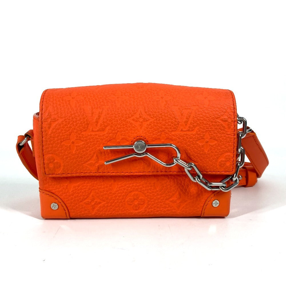 LOUIS VUITTON Shoulder Bag M82916 Taurillon Clemence Leather Orange Taurillon Clemence Monogram Steamer Wearable Wallet Women