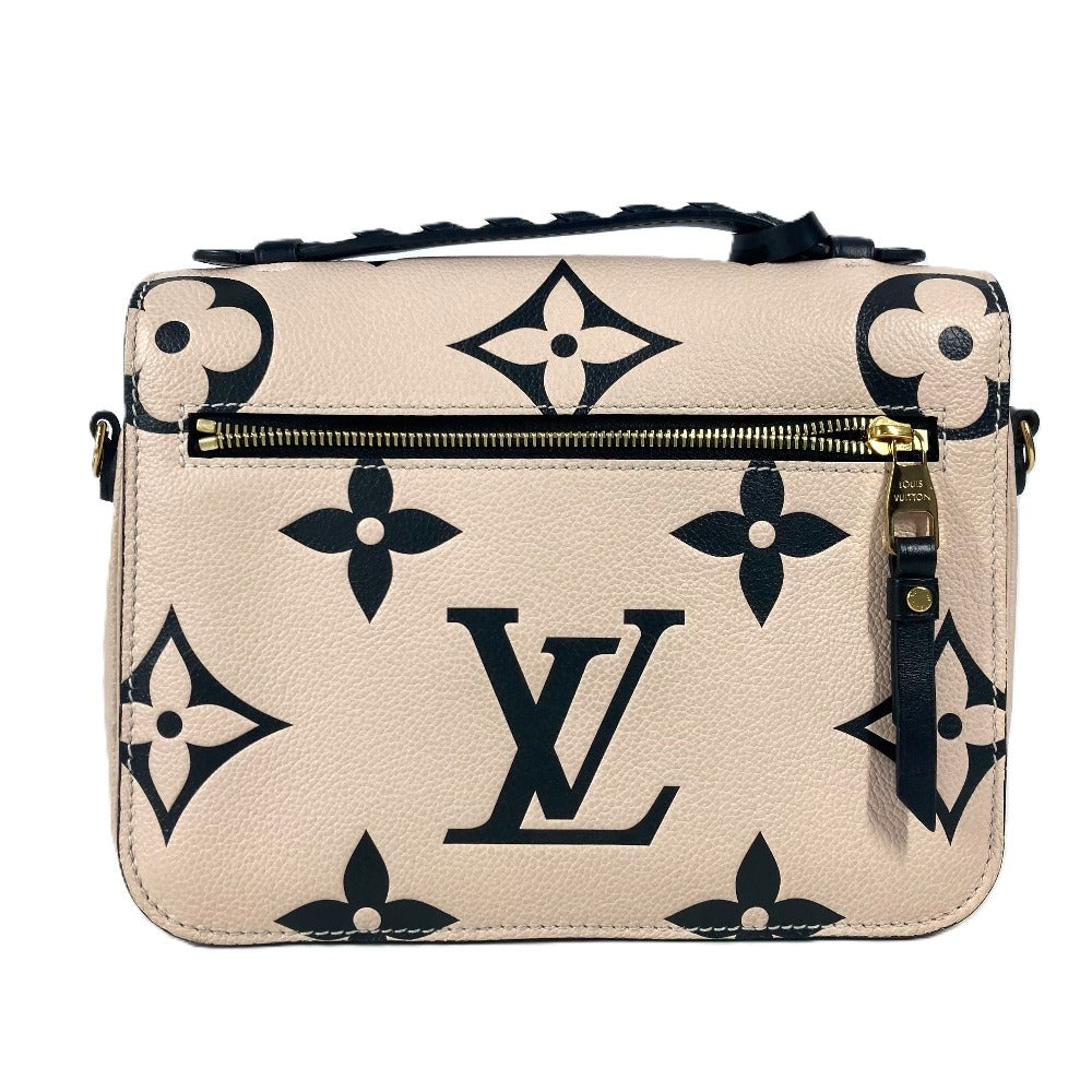 LOUIS VUITTON Handbag M45384 Monogram Ann Platt Leather beige LV Crafty Monogram Empreinte Pochette Metis unisex(Unisex)