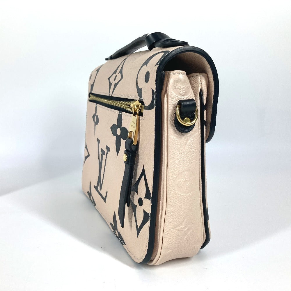 LOUIS VUITTON Handbag M45384 Monogram Ann Platt Leather beige LV Crafty Monogram Empreinte Pochette Metis unisex(Unisex)