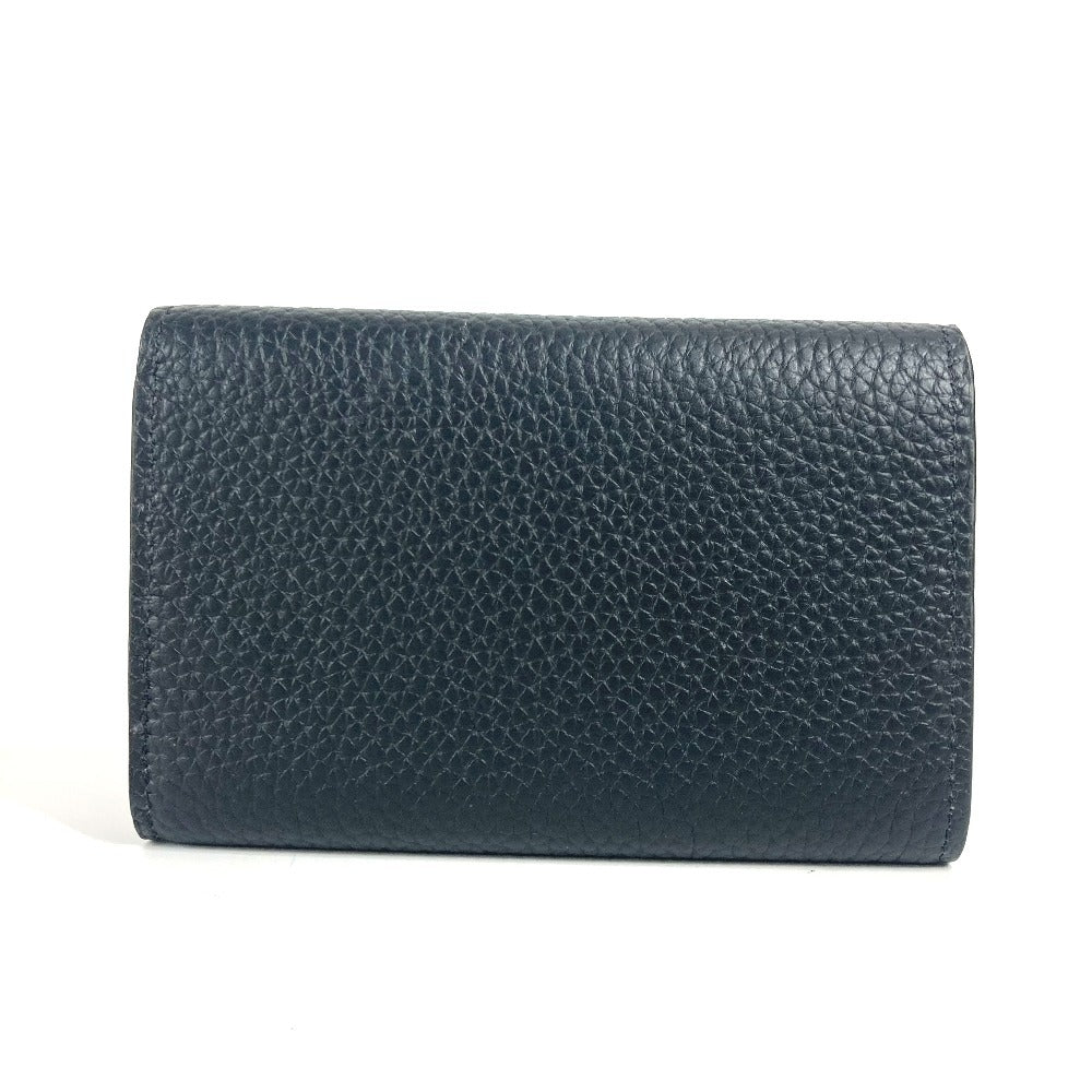 LOUIS VUITTON Trifold wallet M22889 Taurillon Clemence Leather black Takashi Murakami Cherry LV × TM Portefeuille Capucines Compact