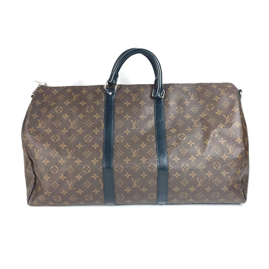 LOUIS VUITTON Boston Duffel bag M56714 Monogram macacer canvas Brown Monogram macacer Keepall bandouliere55