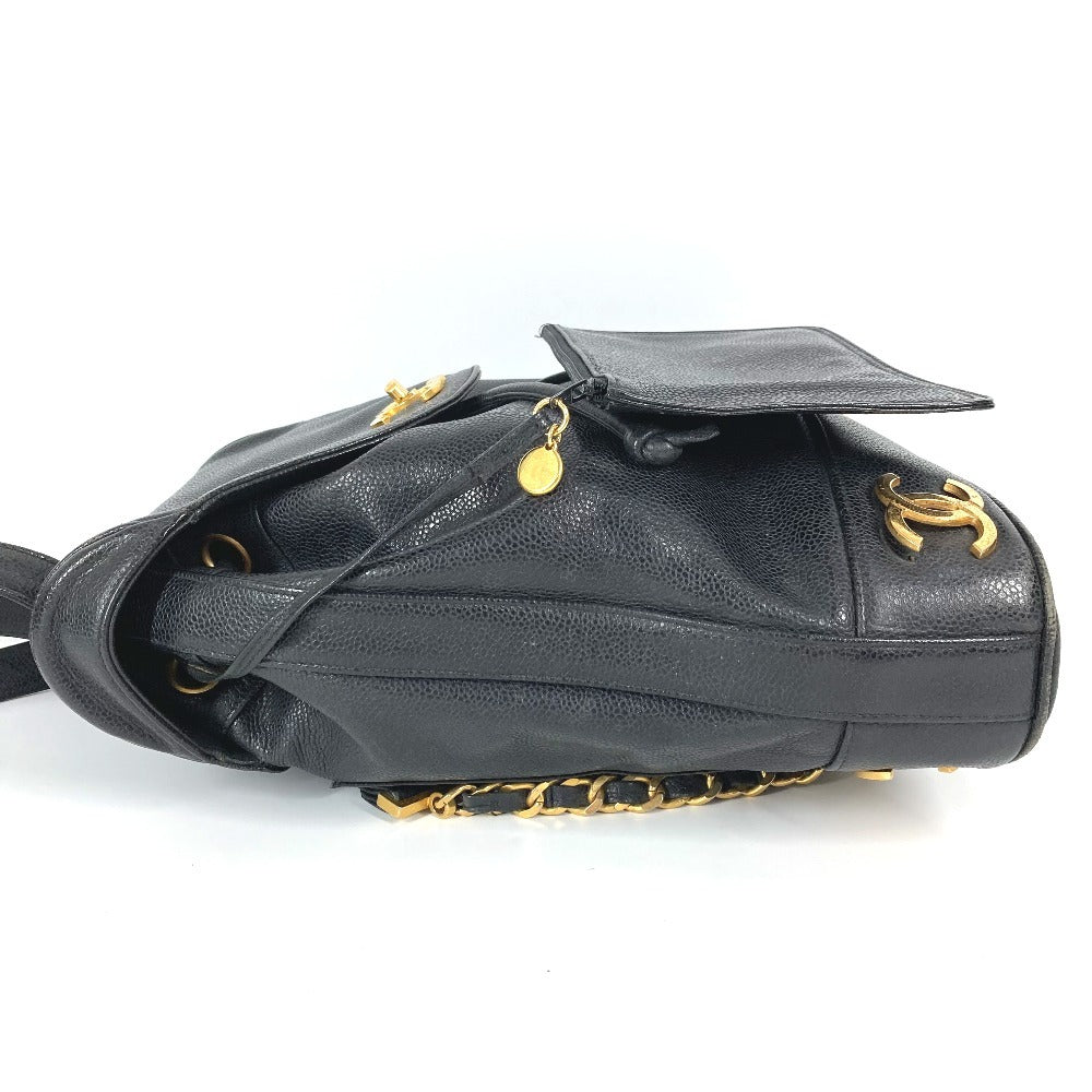 CHANEL Backpack Caviar skin black vintage CC COCO Mark Triple Coco logo