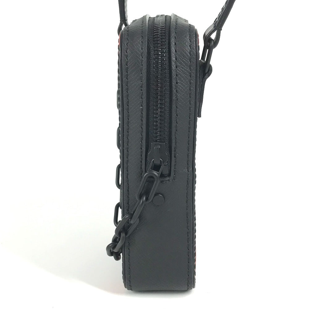 LOUIS VUITTON Shoulder Bag M30332 Taiga Leather black Taiga rainbow Danube Messenger