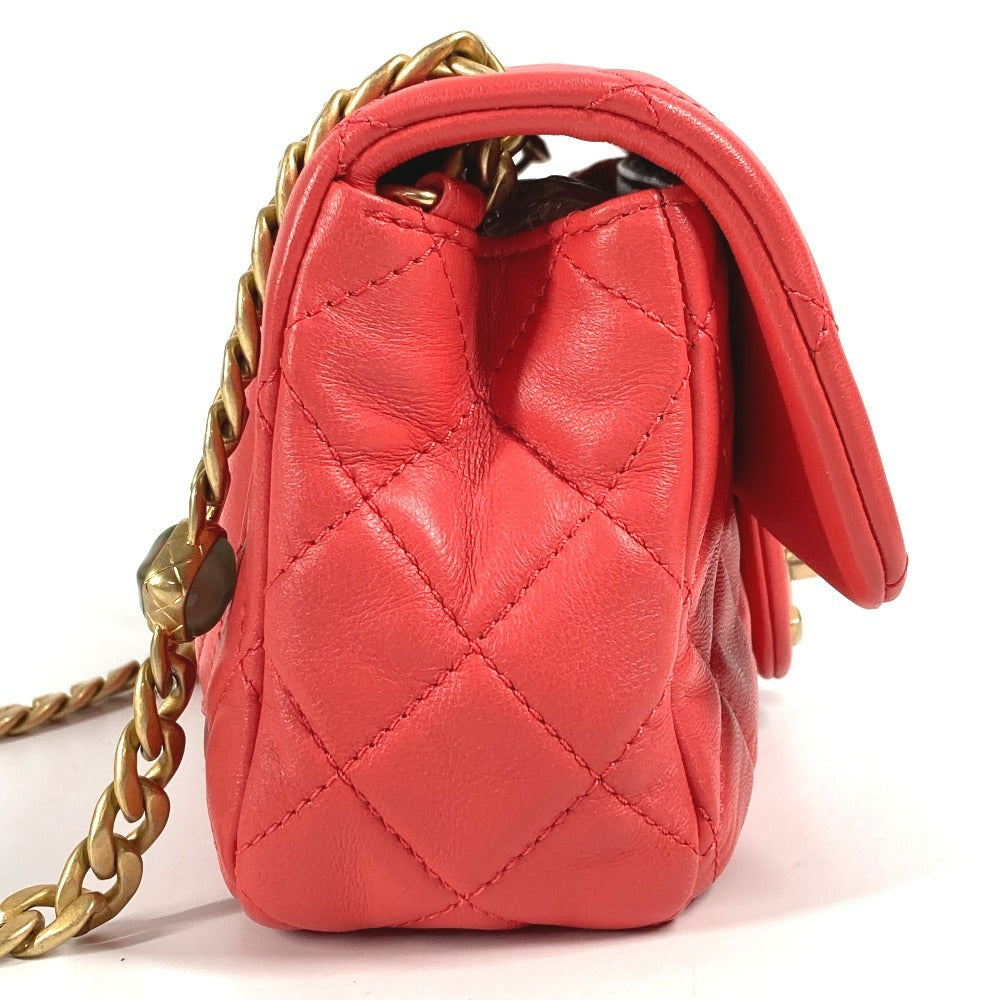 CHANEL Shoulder Bag AS2380 lambskin Red type CC COCO Mark Matelasse Bijou