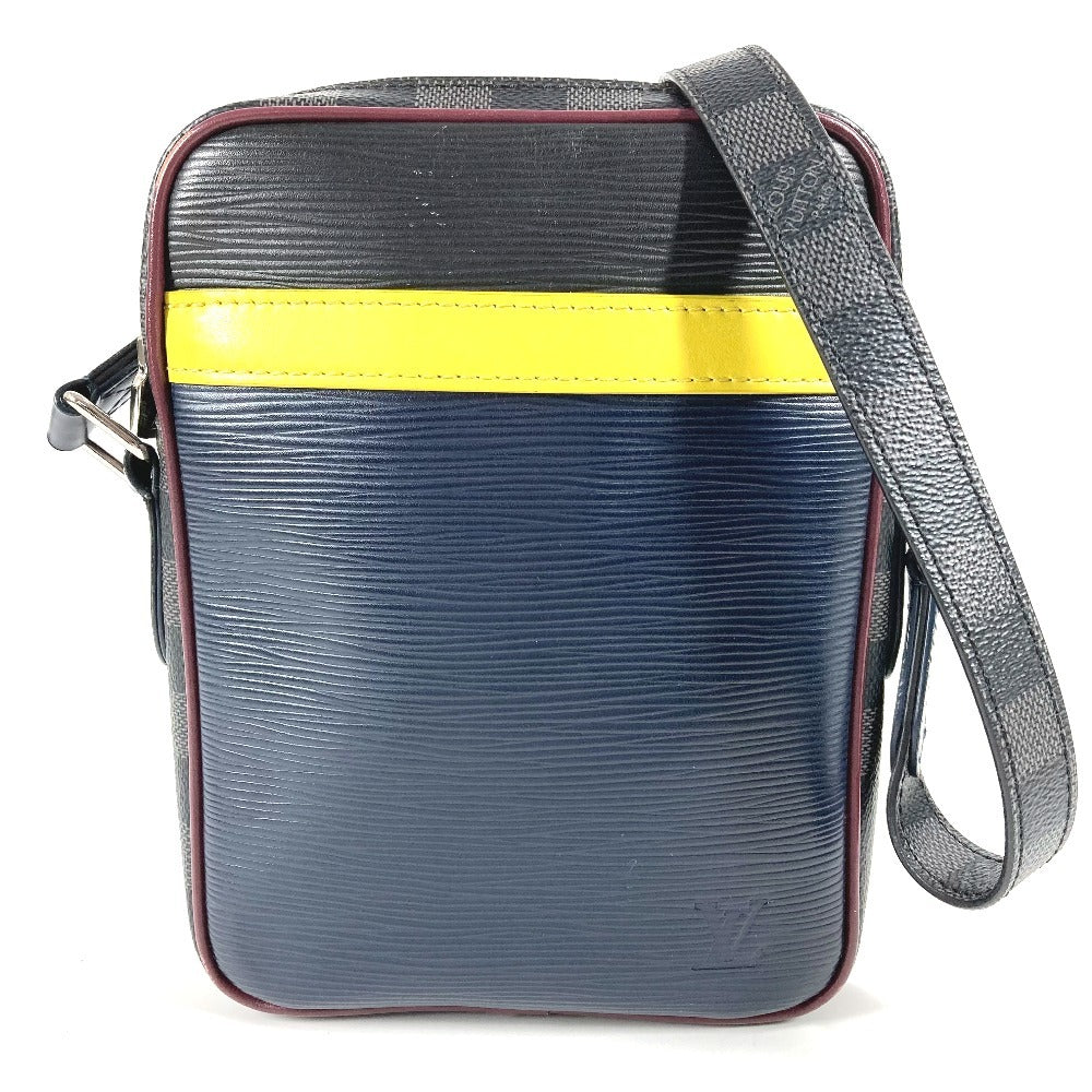 LOUIS VUITTON Shoulder Bag M55100 Damier Graphite Canvas, Epi Leather Navy Epidamie Graffit Danube Slim