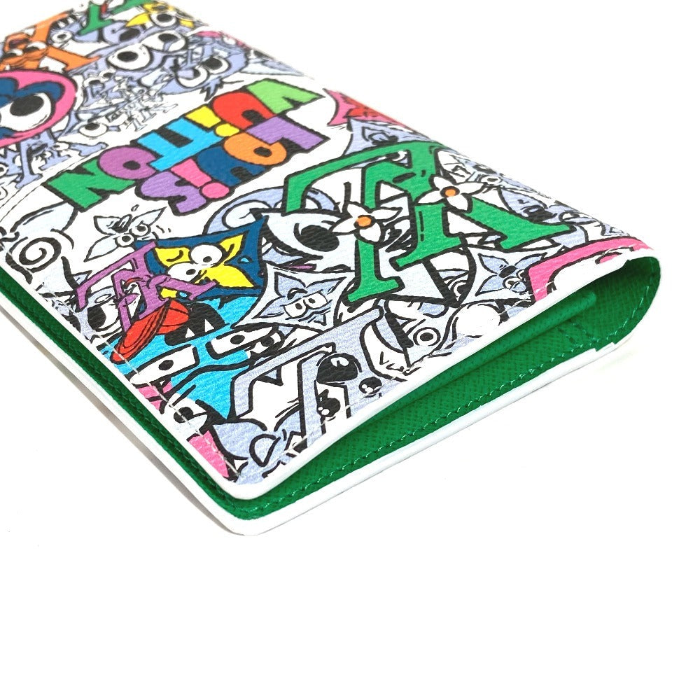 LOUIS VUITTON Long Wallet Purse M82011 leather multicolor Monogram Comics Portofois Brazza NM