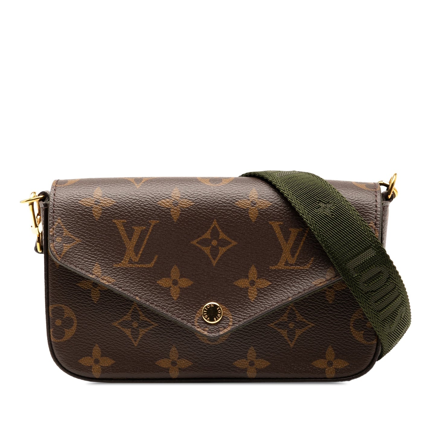 Brown Louis Vuitton Monogram Felicie Strap And Go Crossbody Bag